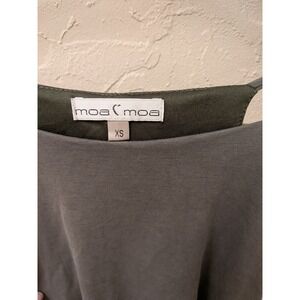 Moa Moa Womens Olive Green‎ Layered Sleeveless Boat Neck Knit Top XS